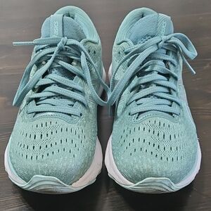 Asics Teal Running Shoes, 7 1/2 Size